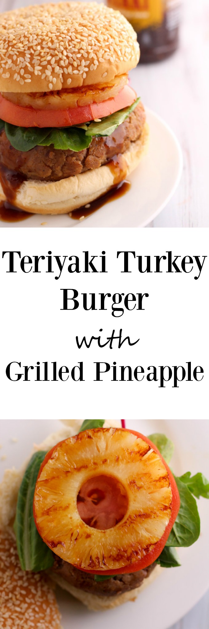 Bring summer into your kitchen with this easy recipe for teriyaki turkey burger with grilled pineapple. Quick, easy and perfect for dinner. www.cookingismessy.com