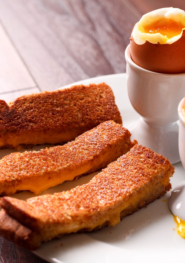 Soft Boiled Eggs and Grilled Cheese Soldiers
