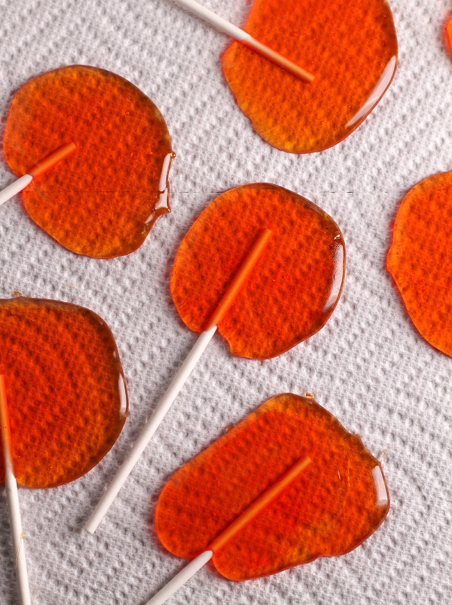 Homemade Orange Lollipops