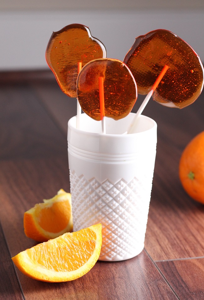 Homemade Orange Lollipops