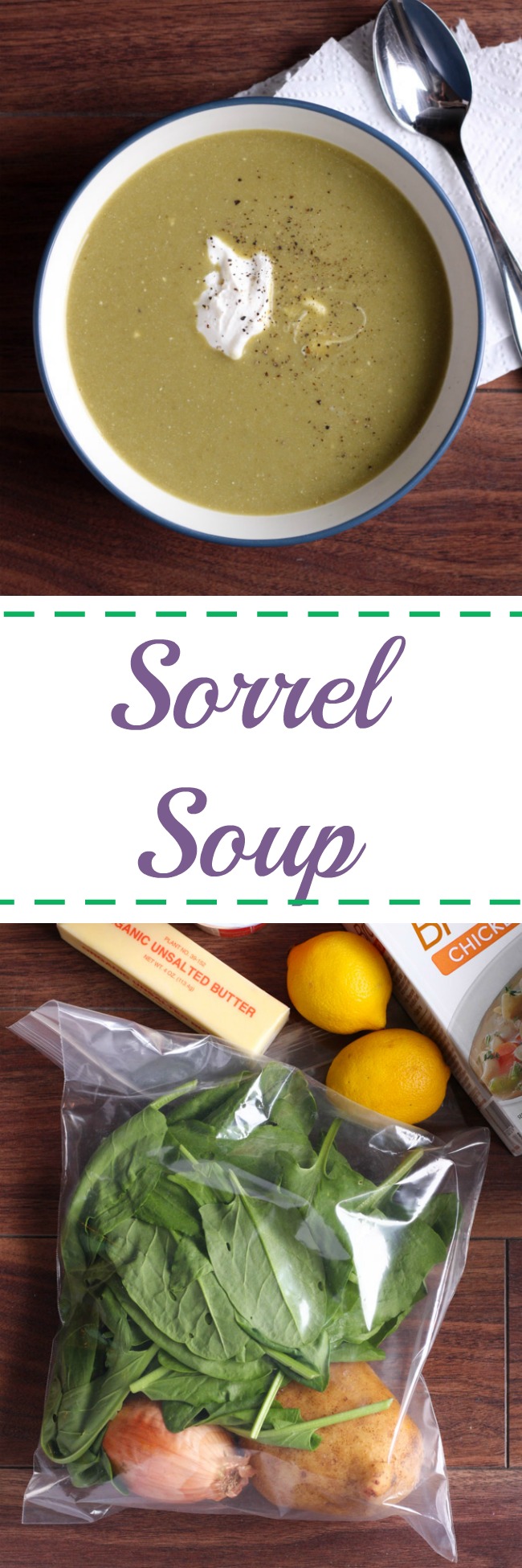 Sorrel soup is tart, lemony, and delicious. This soup is tasty served hot or cold, it's light, and simple to make! www.cookingismessy.com