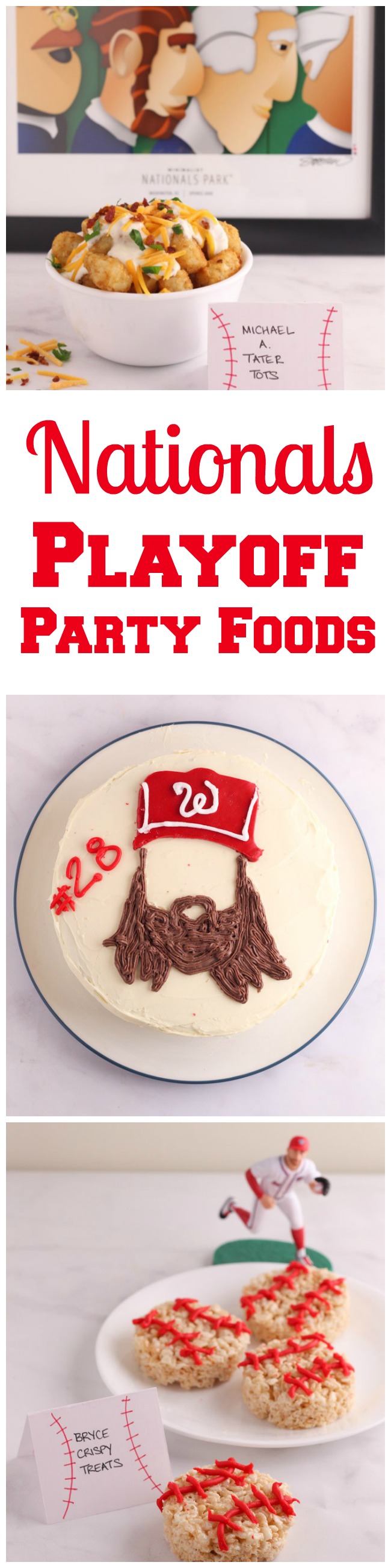 8 ideas for Washington Nationals themed foods - perfect to serve for a playoff game or any time you want to celebrate your favorite baseball team. 
