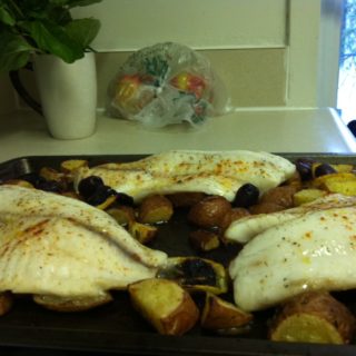 Roasted Tilapia with Potatoes and Lemons