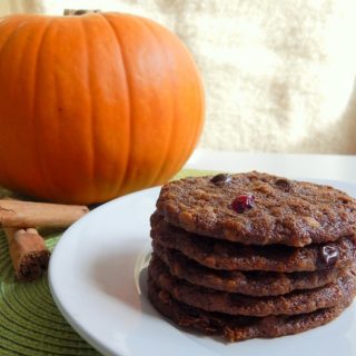Pumpkin Oatmeal Cookies with Chocolate Chips and Cranberries