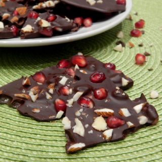 Pomegranate and Almond Dark Chocolate Bark