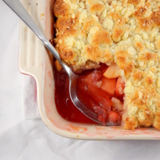 Apple, Strawberry and Elderflower Cobbler