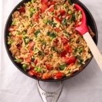 Orzo with Sausage and Tomatoes