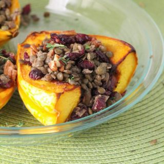 Squash stuffed with Lentils