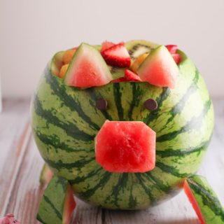 Fruit Salad in a Watermelon Pig