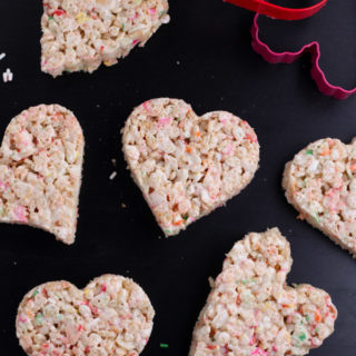 Heart shaped rice crispy treats