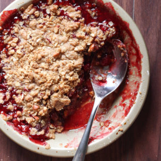 Not Too Unhealthy Cherry Crumble
