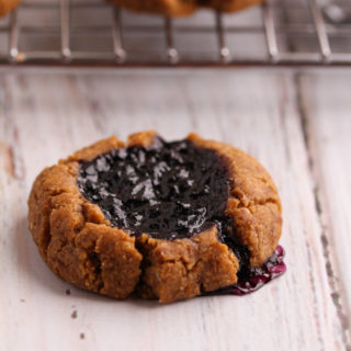 peanut butter blueberry thumbprint cookie